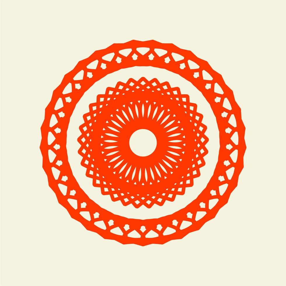 ilustración de línea de mandala naranja. ilustración vectorial mandala vector