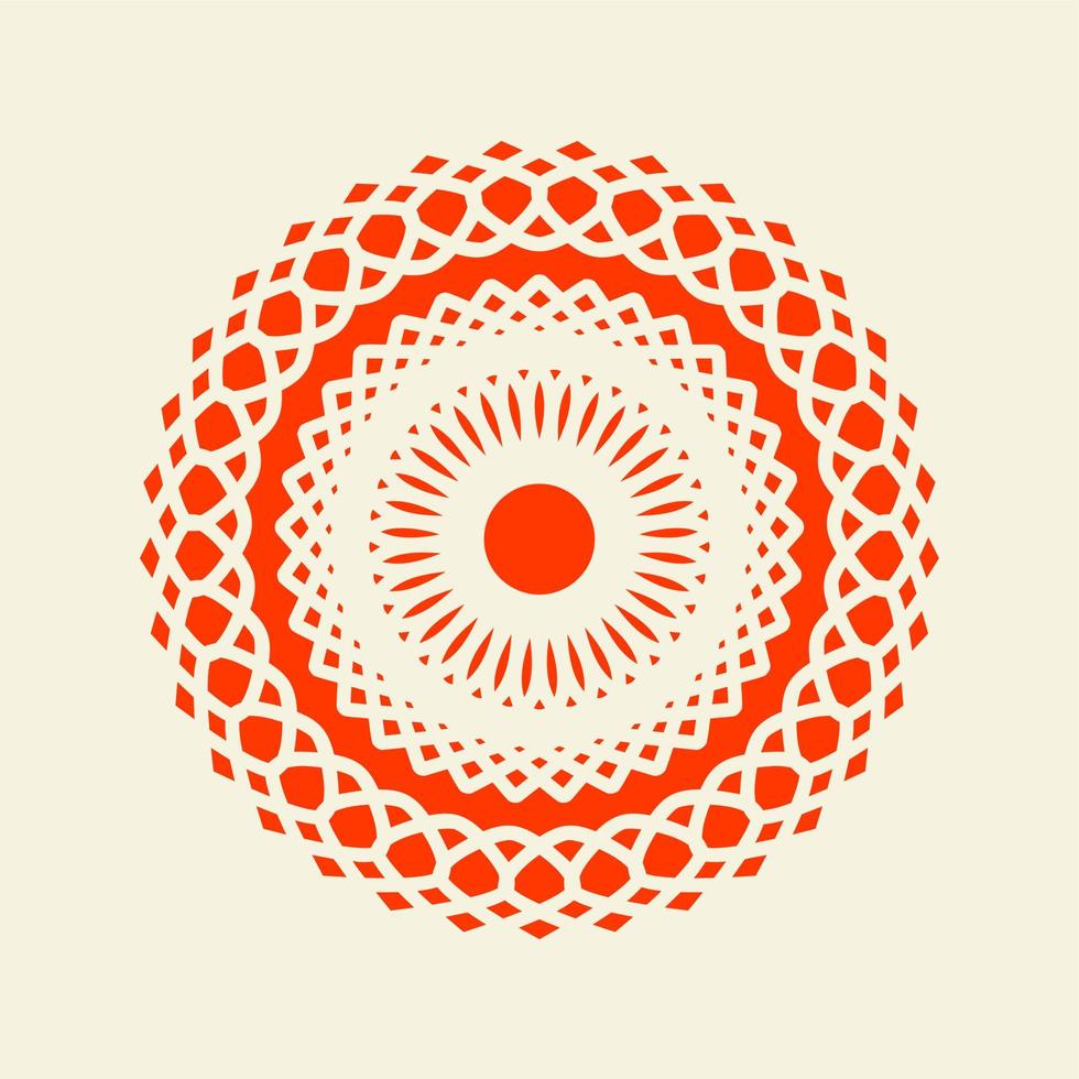 Orange Mandala Line Illustration. mandala vector illustration