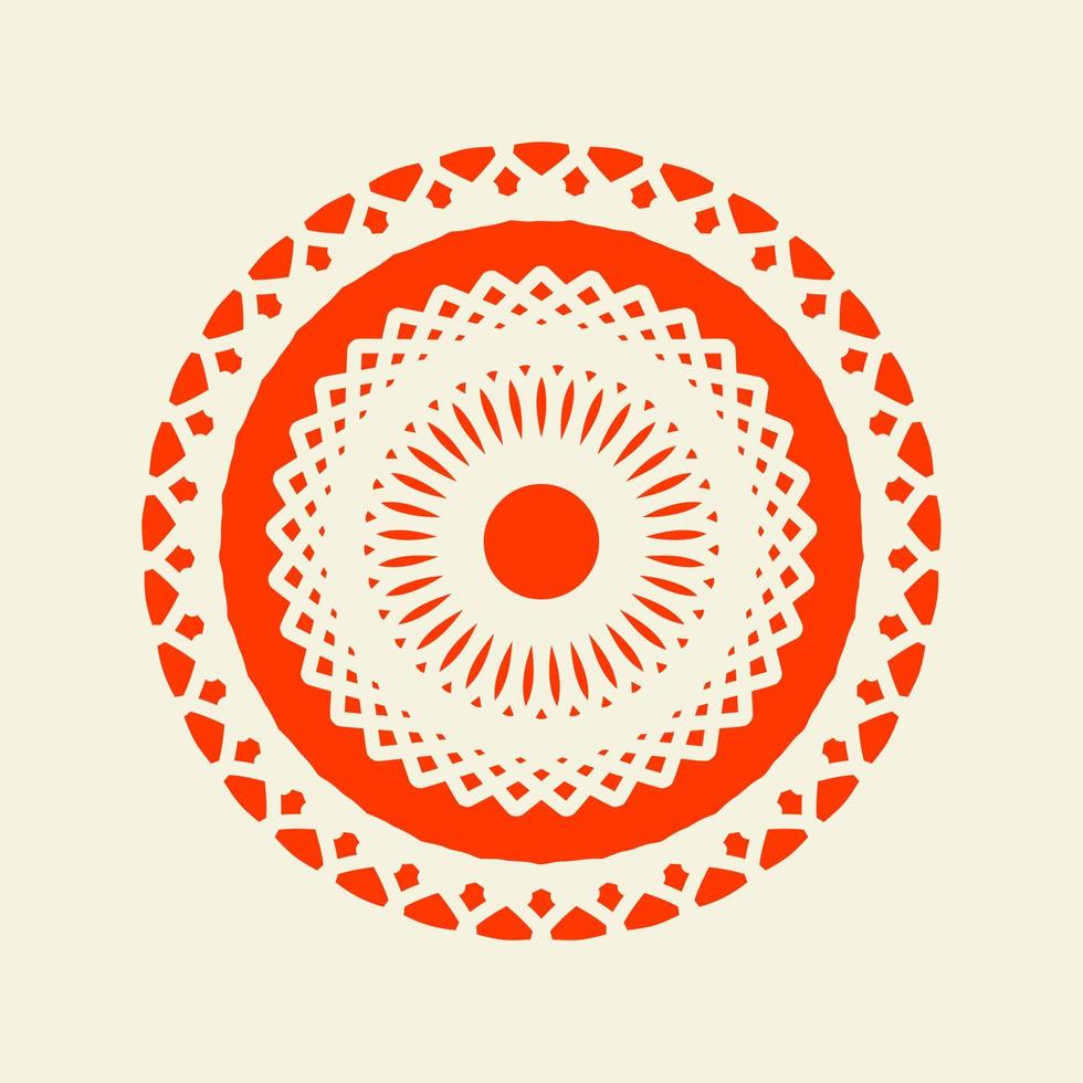 ilustración de línea de mandala naranja. ilustración vectorial mandala vector