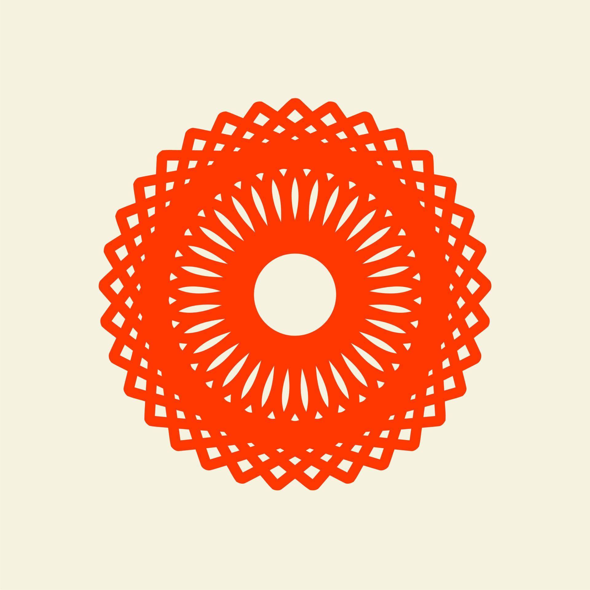 Orange Mandala Line Illustration. mandala vector illustration 11542761