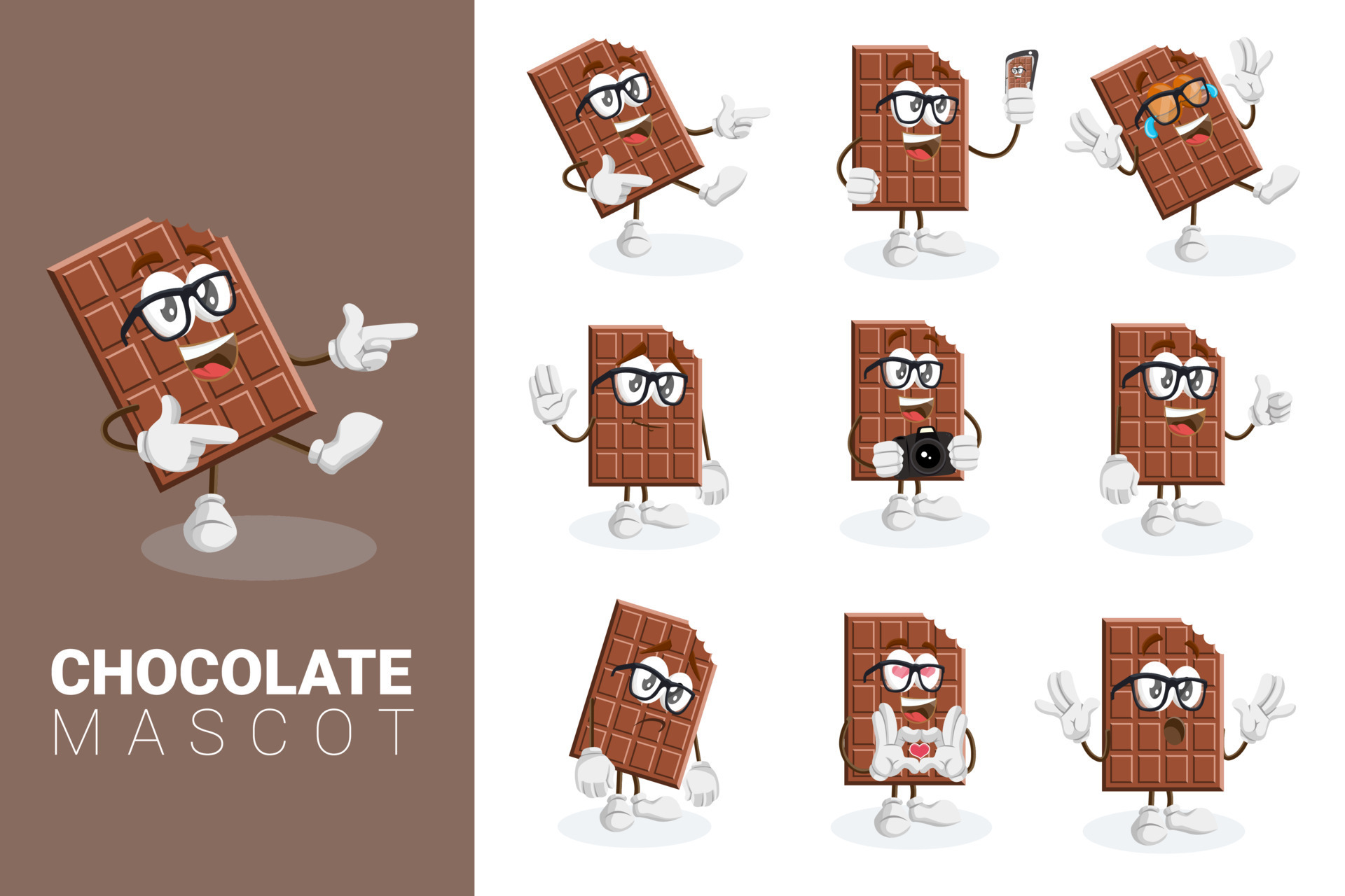 Cute characters for chocolate a complete set 11542846 Vector Art at
