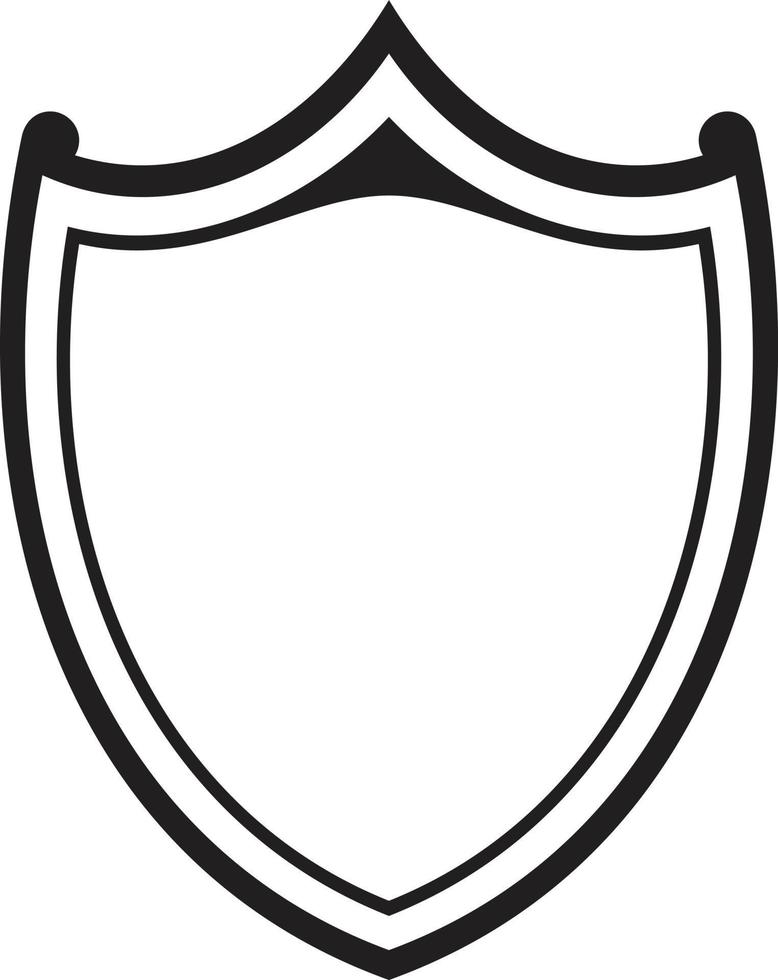Vector illustration shield icon frame isolated on white background