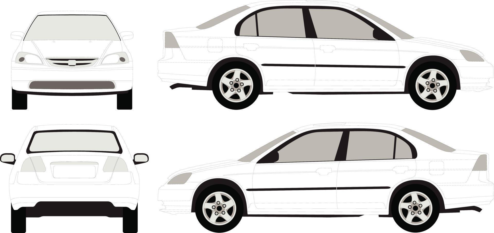 conjunto de coches de ilustración vectorial aislado sobre fondo blanco vector