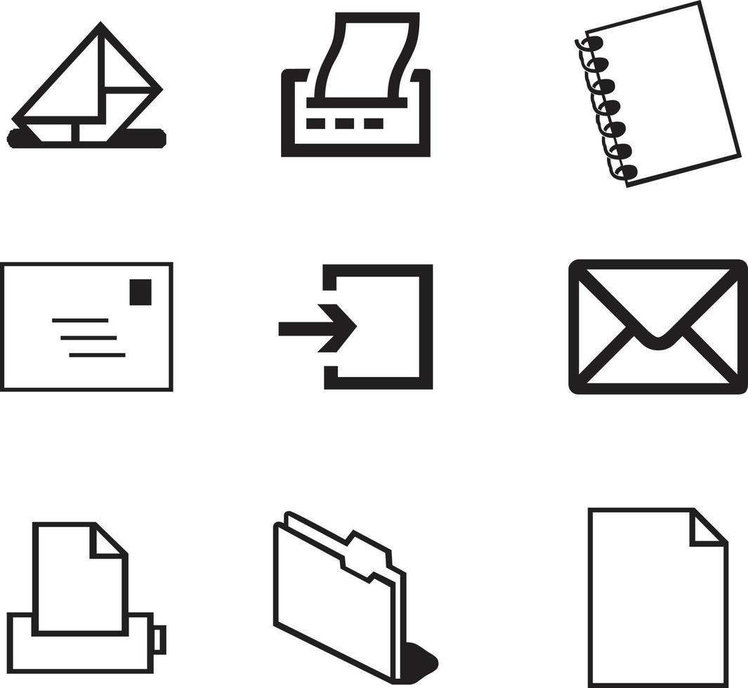 Vector illustration flat line set of icon isolated on white background