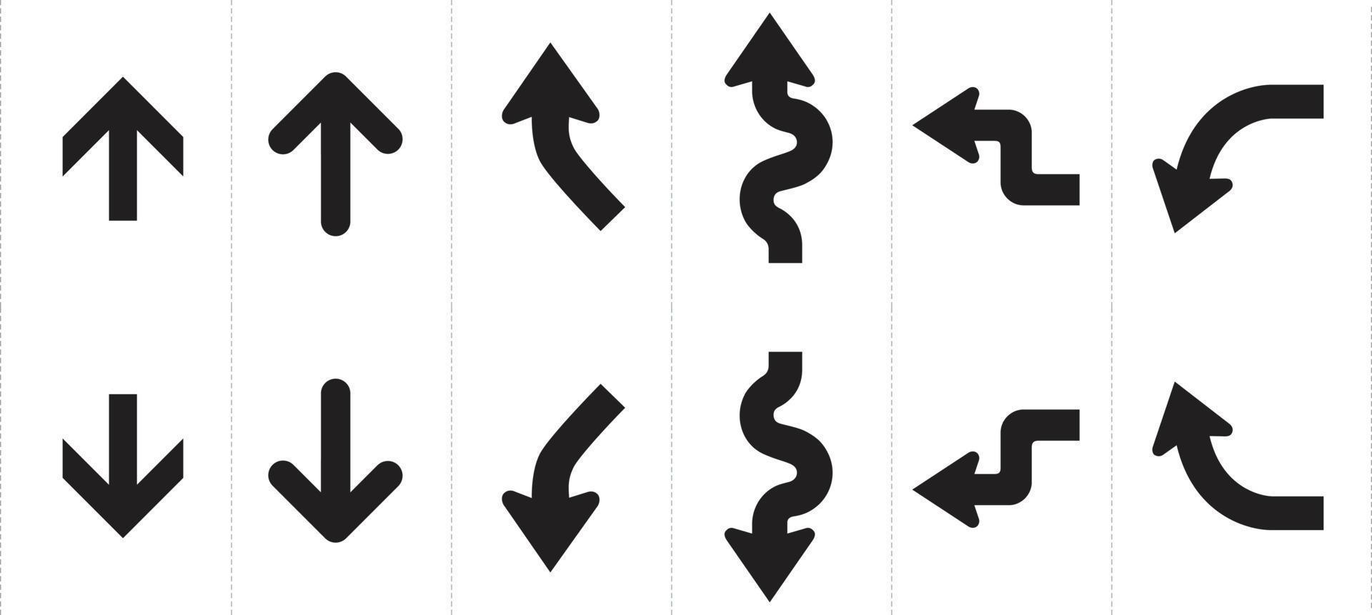 Vector illustration arrow top and bottom set icon isolated on white background