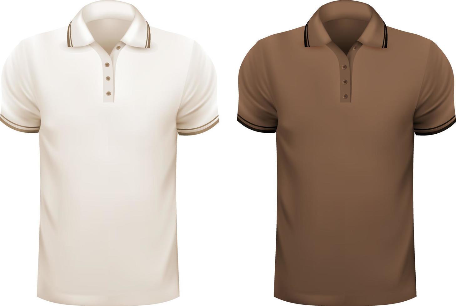 ilustración vectorial 3d polo dos colores camisetas aisladas sobre fondo blanco vector