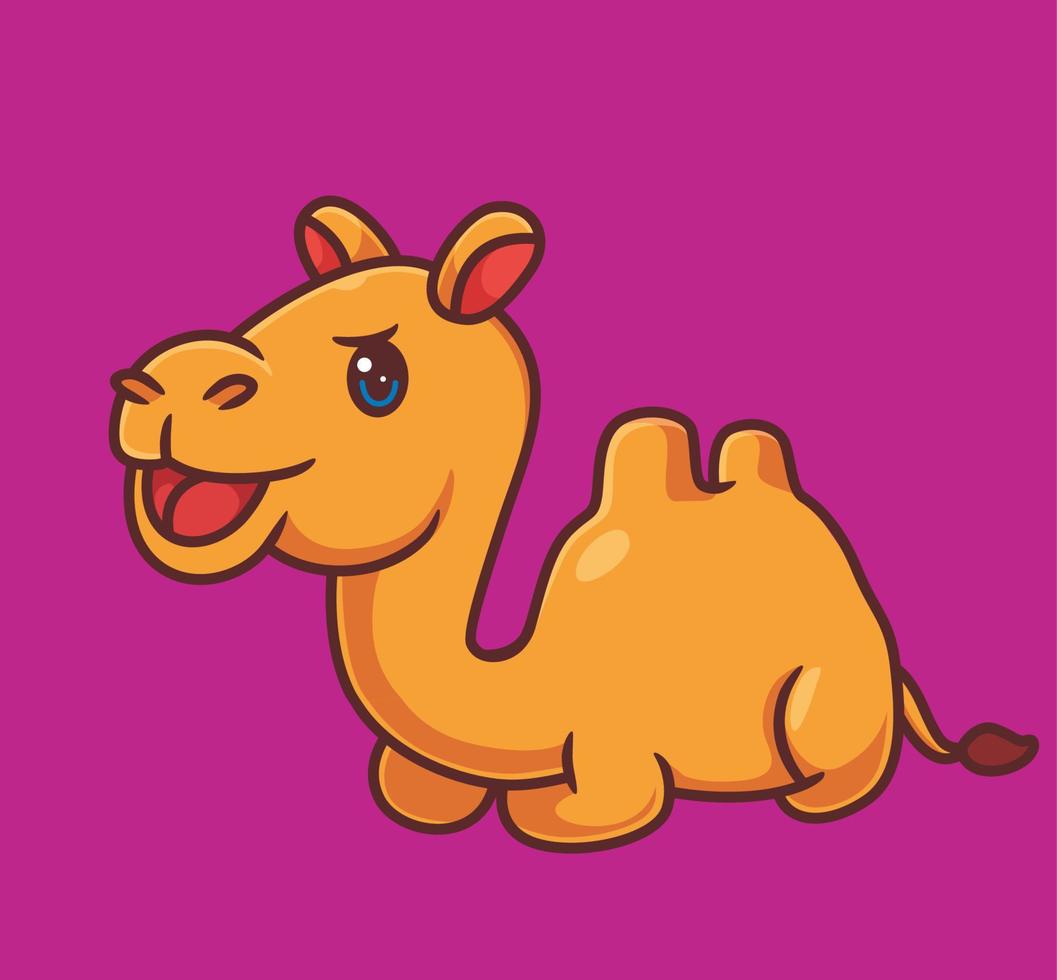 cute camel take a rest sitting. isolated cartoon animal illustration. Flat Style Sticker Icon Design Premium Logo vector. Mascot Character vector