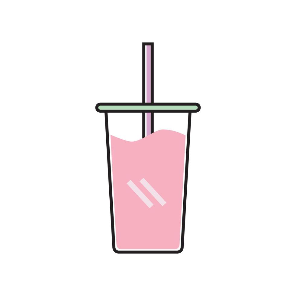 DRINK ICON IN A GLASS WITH STRAW vector