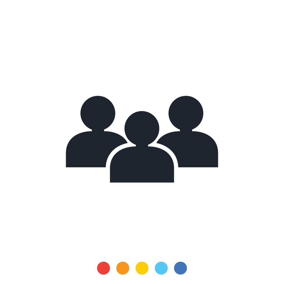 Simple people icon, Icon of grouping of people. vector
