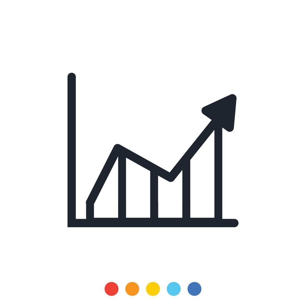 Icon business graph or chart diagram. vector