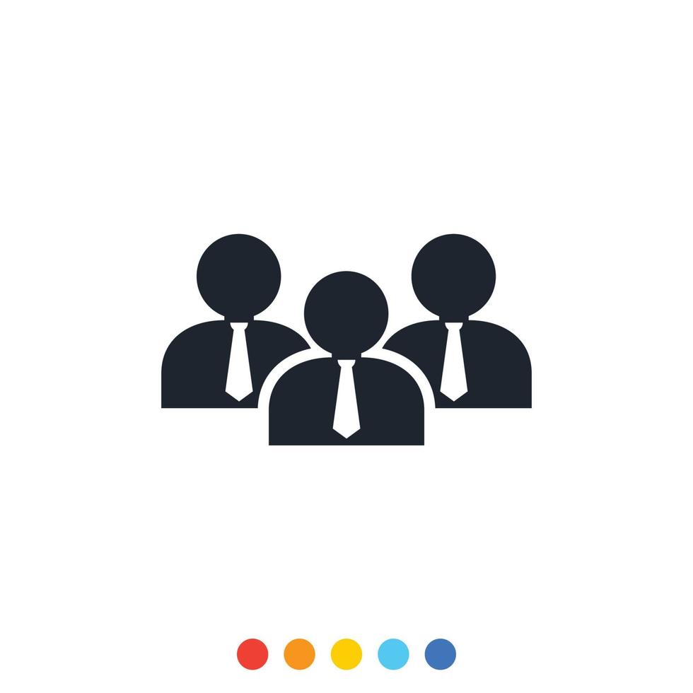 Simple people icon, Icon of grouping of people. vector