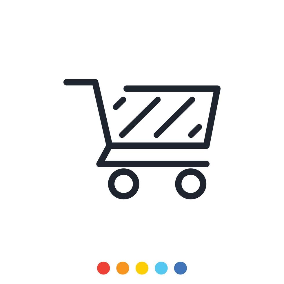 Shopping cart icon,Outline shopping cart icon. vector