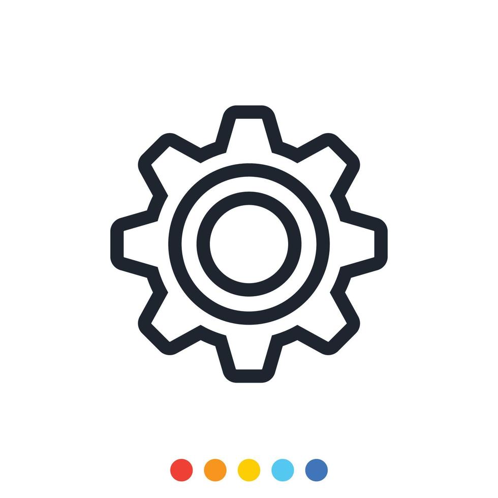 Cog gear Industrial icon, Settings icon. vector