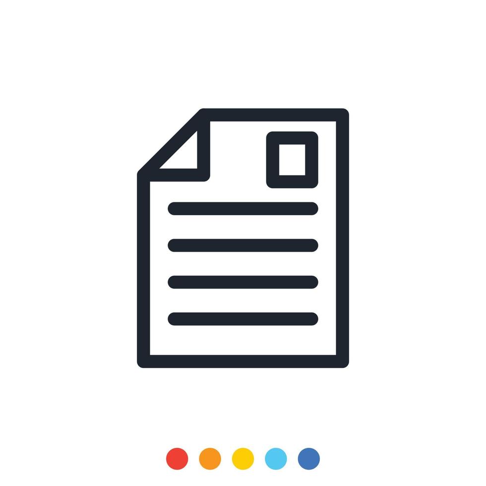 Simple document icon, Vector and Illustration.