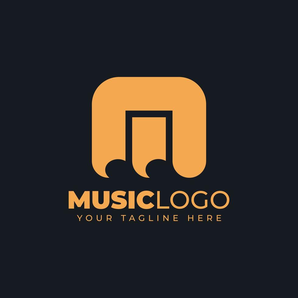 logotipo de la música con el icono del símbolo de la letra m vector