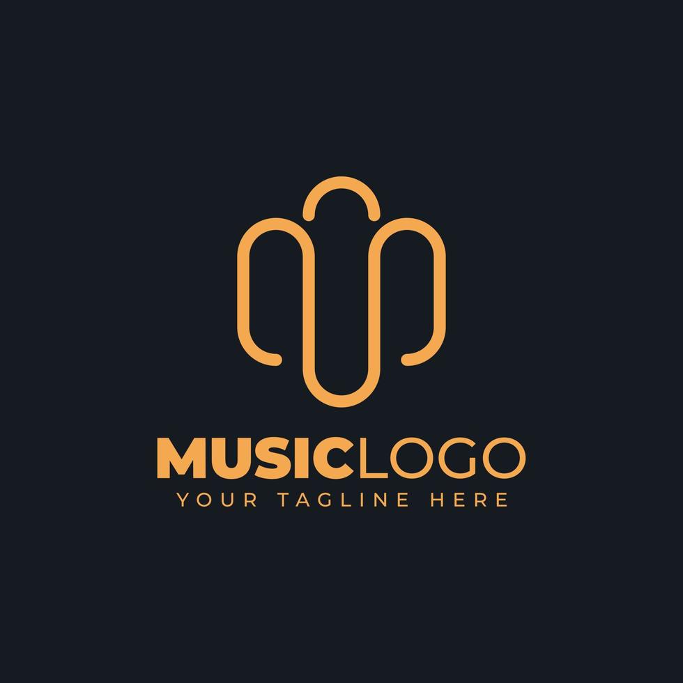 Music Logo Template, Letter M Symbol Icon vector