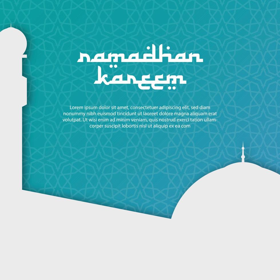 Ramadhan Kareem Ied Mubarak Islamic Background vector