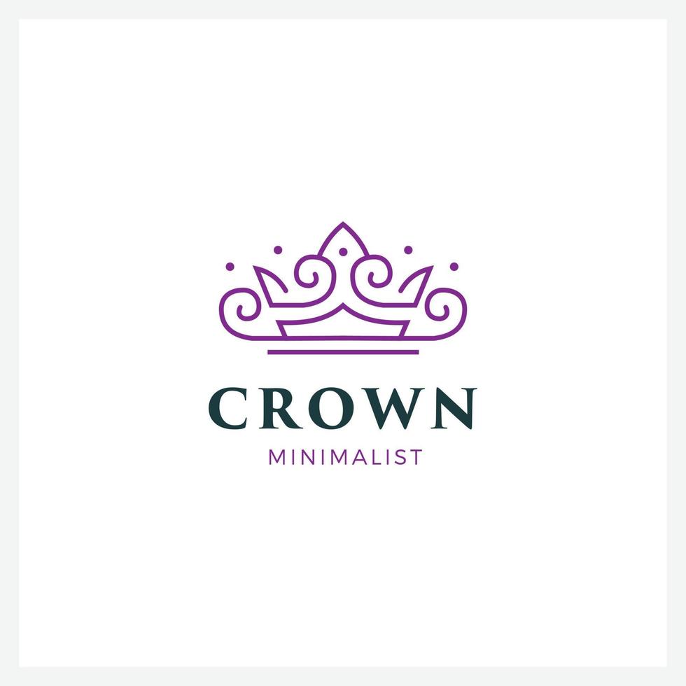 Crown Logo and symbol template illustration icon modern and minimalist vector