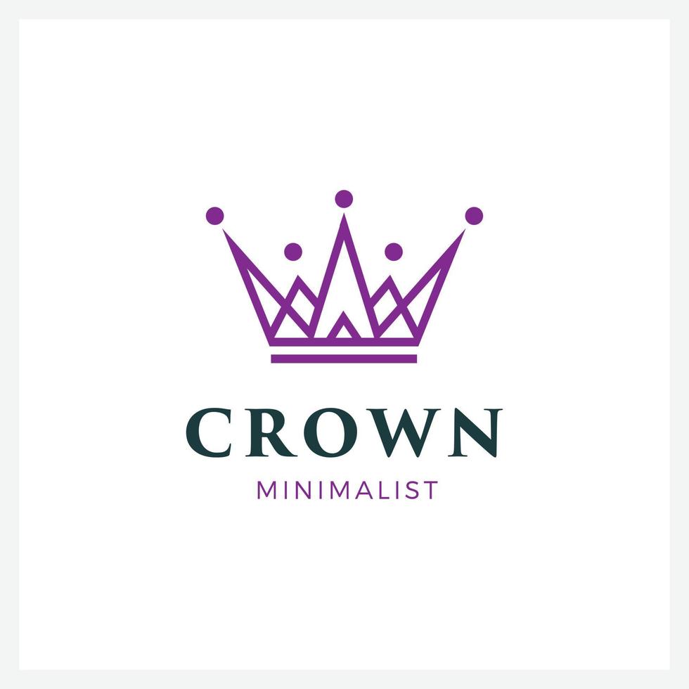 Crown Logo and symbol template illustration icon modern and minimalist vector