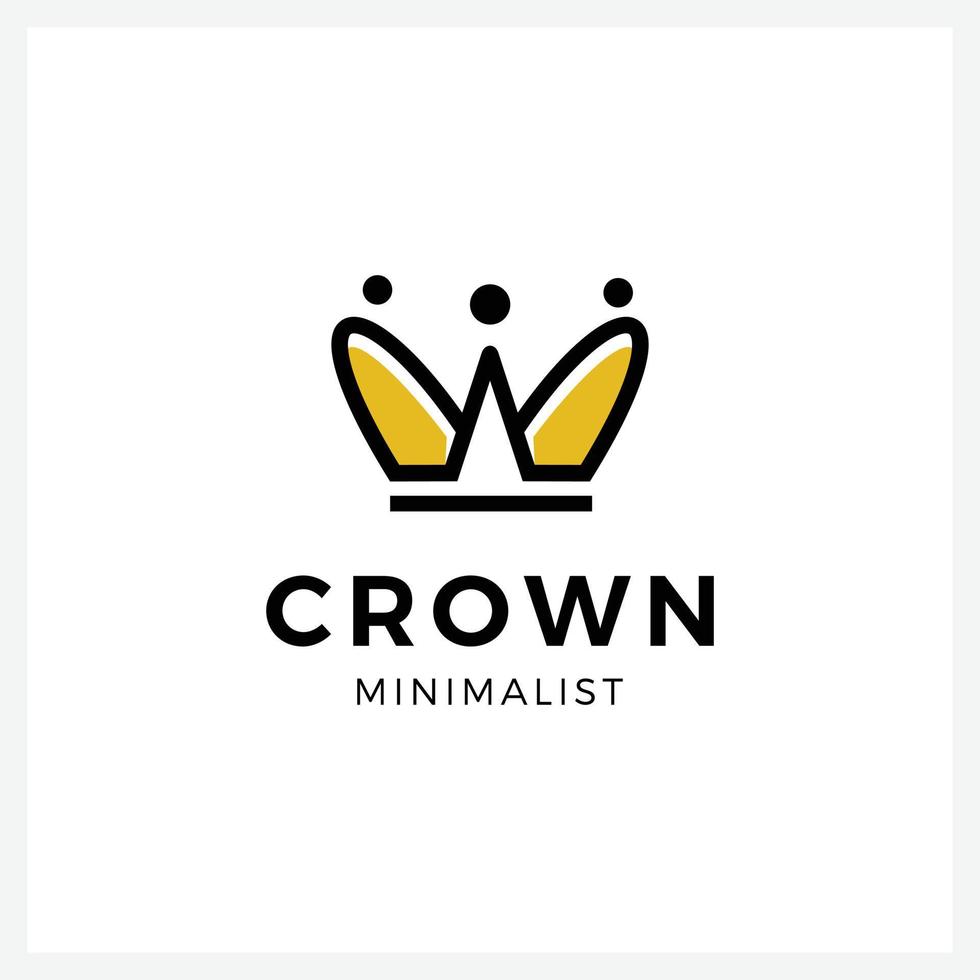 Crown Logo and symbol template illustration icon modern and minimalist vector