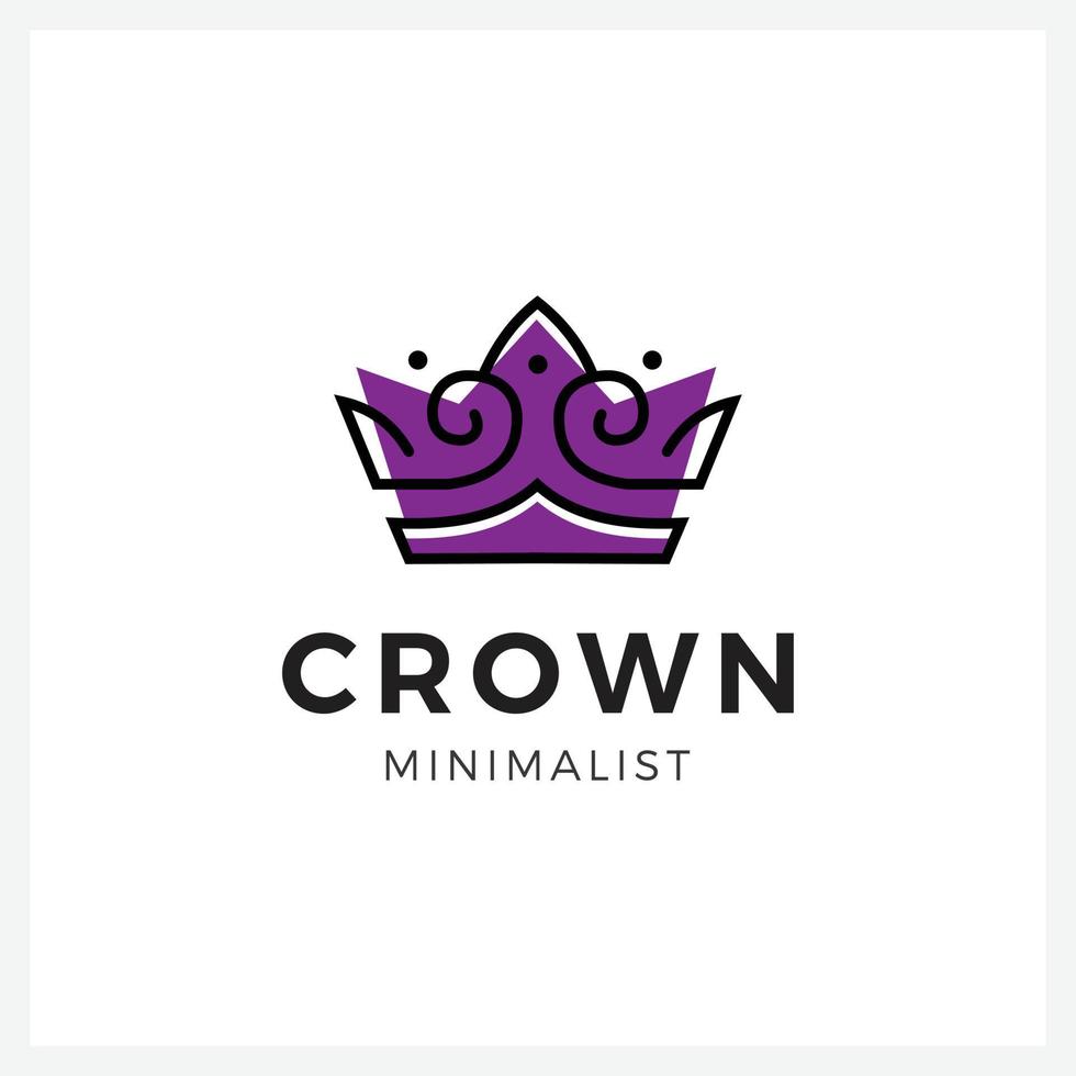 Crown Logo and symbol template illustration icon modern and minimalist vector