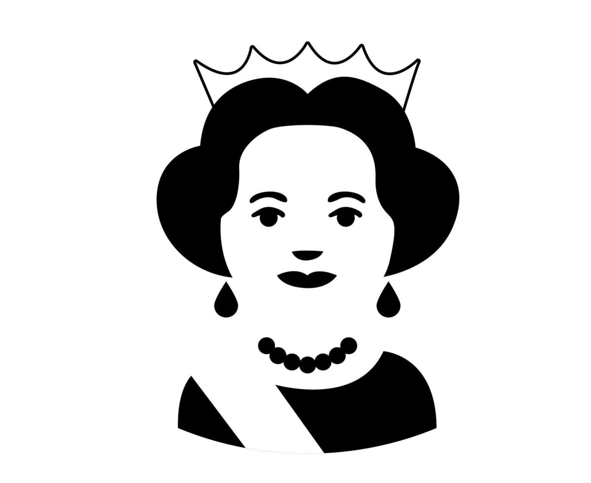 reina elizabeth cara retrato británico reino unido 1926 2022 nacional europa país vector ilustración abstracto diseño blanco y negro