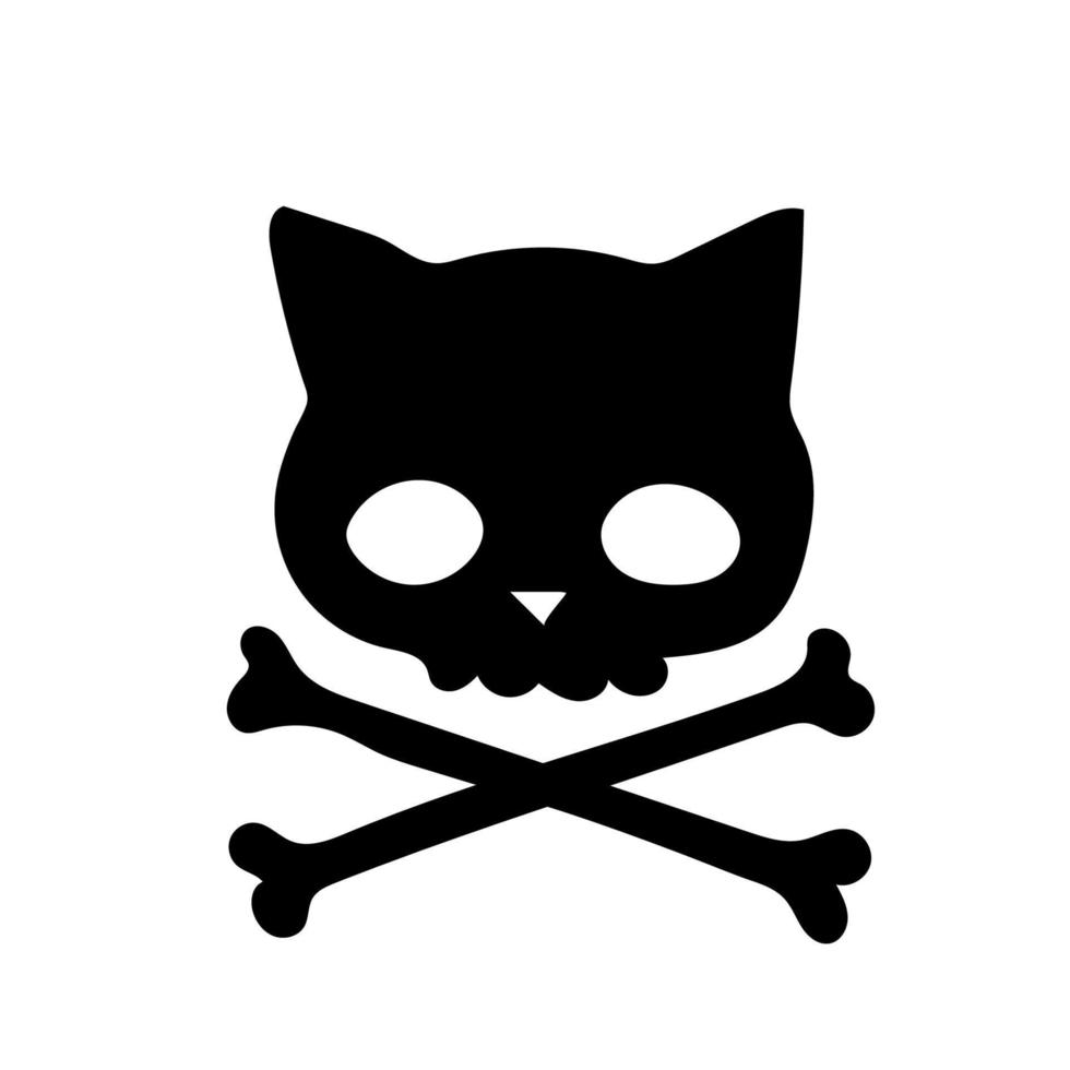 Skull kitty. Vector illustration. All elements are isolated