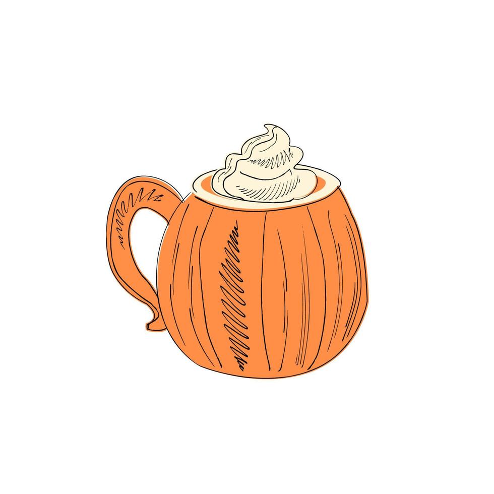 Vector hand drawn poster - Pumpkin spice and everything nice. Hand lettering autumn illustration