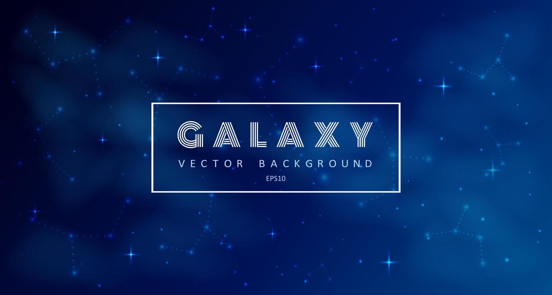 Horizontal space background with abstract shape and stars. Web design. Space exploring. Vector illustration of galaxy. Concept of web banner.
