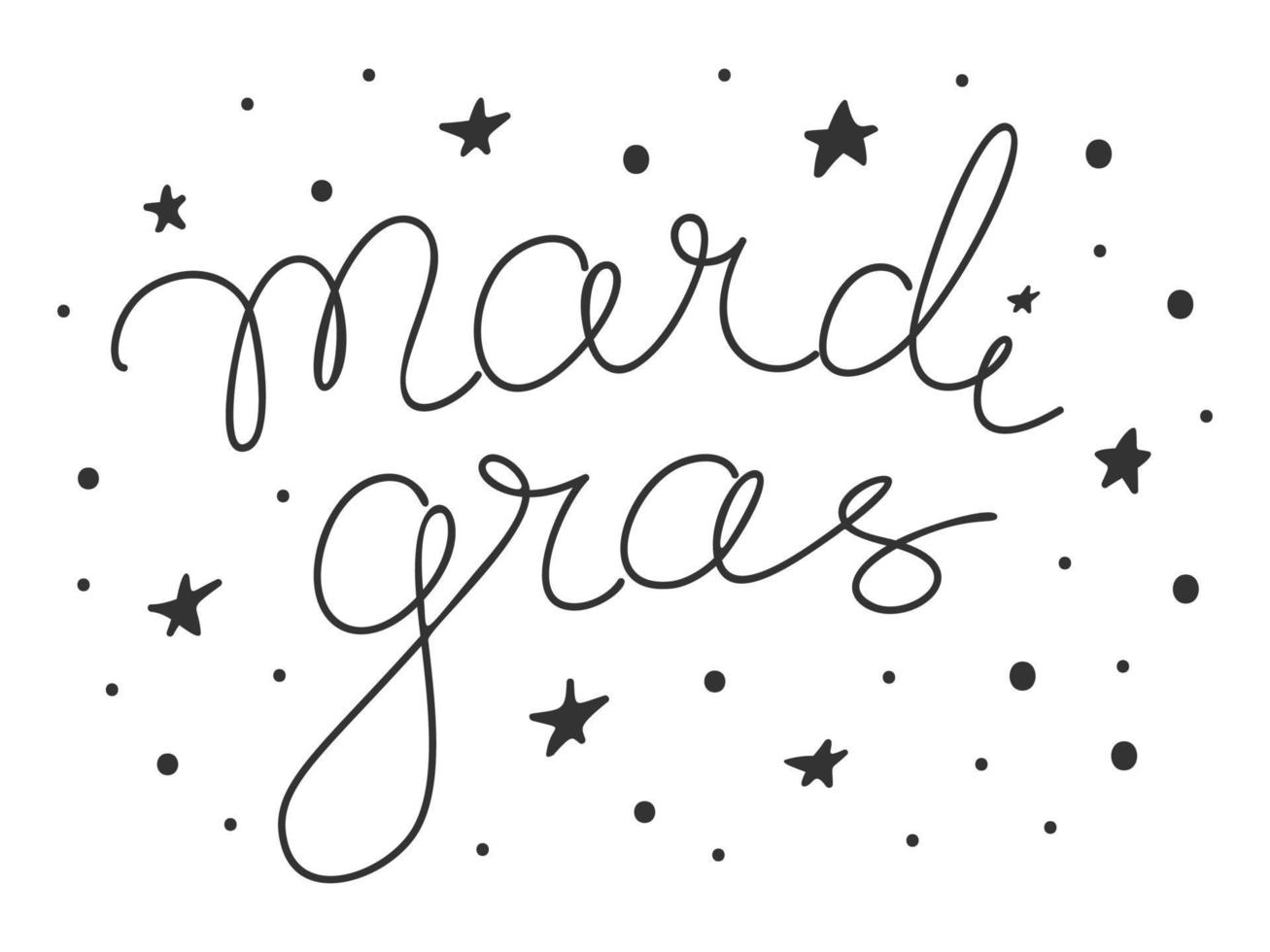 Carnival mardi gras lettering for celebration decoration design. vector