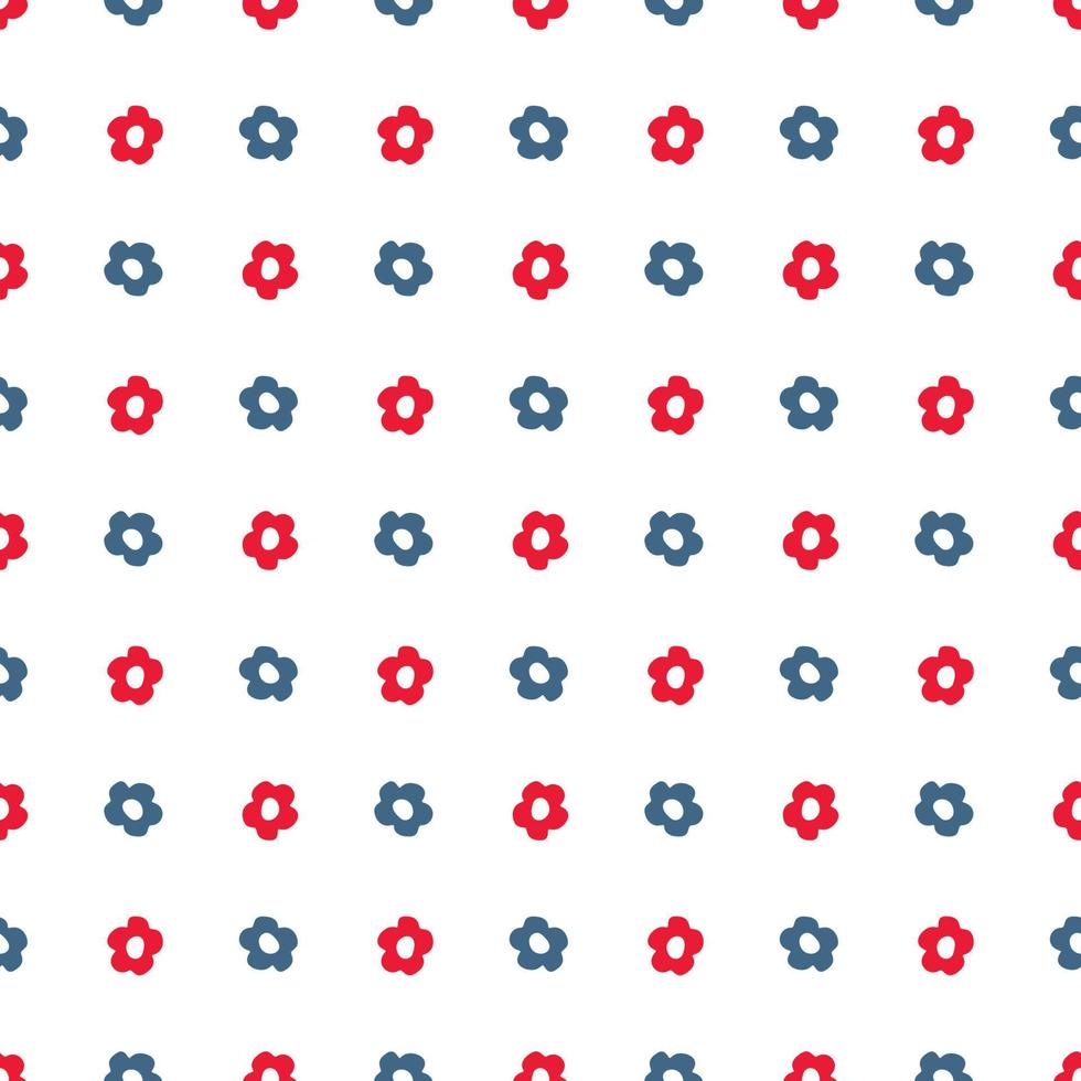 Vector seamless pattern in Scandinavian style with flowers and leaves