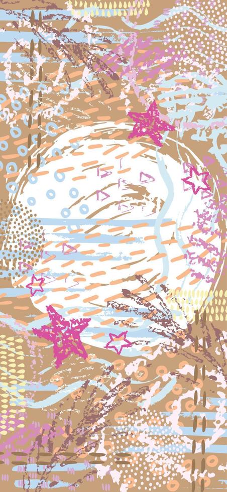 Artistic abstract background with hand drawn textures. Creative design for card, invitation, banner, poster, placard, cover. vector