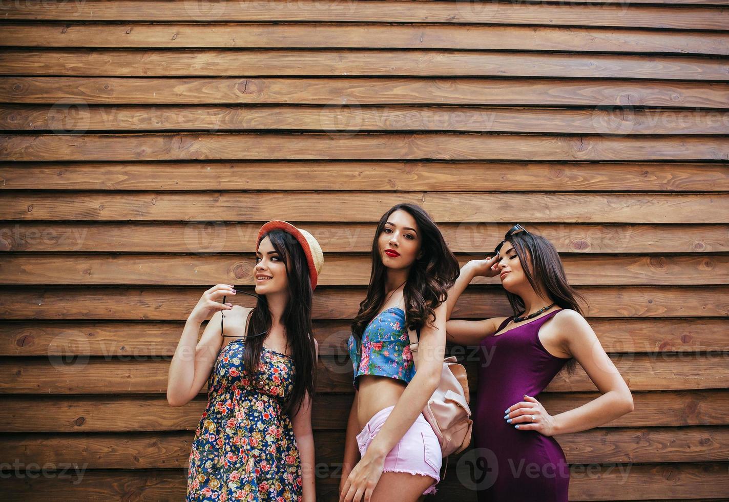 three young beautiful girls photo