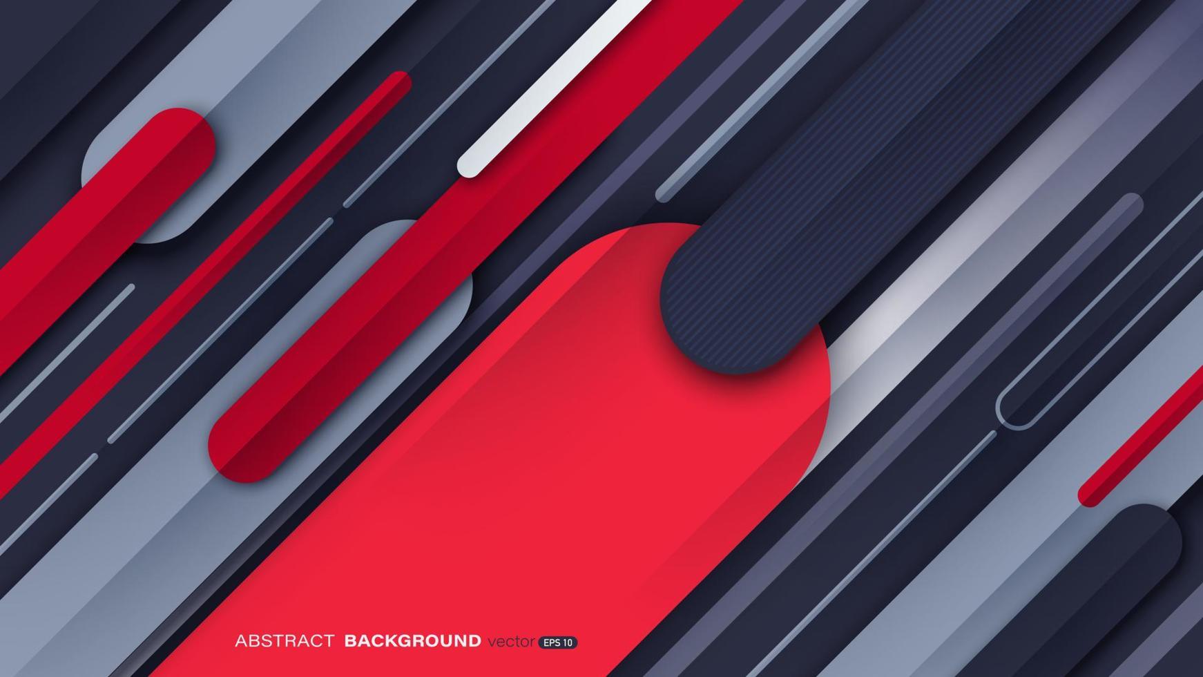 Abstract background decorate with diagonal red and blue geometric shape and shadow vector