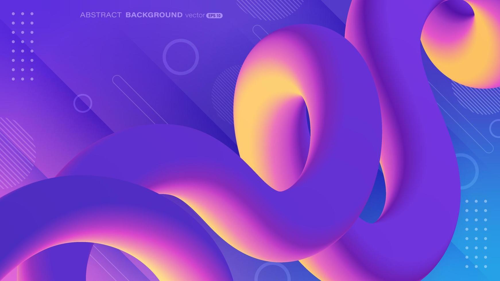 Abstract background with colorful fluid wave. Shape of 3D gradient flow vector