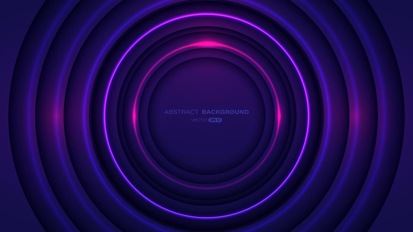 Abstract geometric background with dark blue circle shapes and rings light effect vector