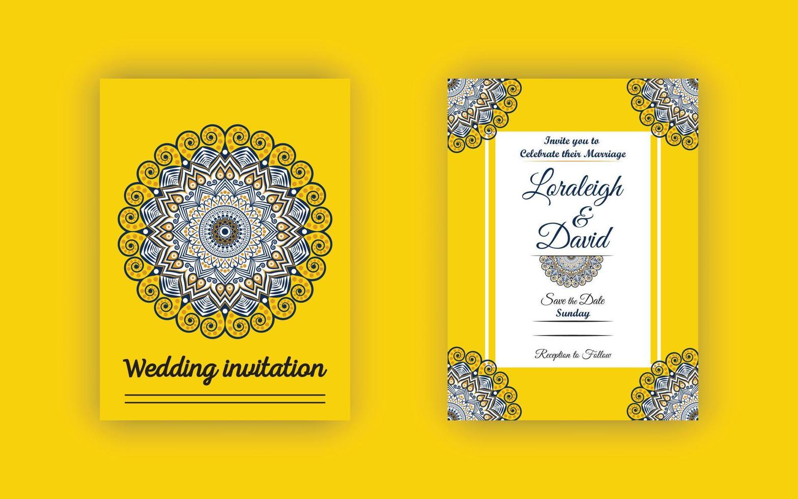 Luxury Wedding Invitation Card Design vector