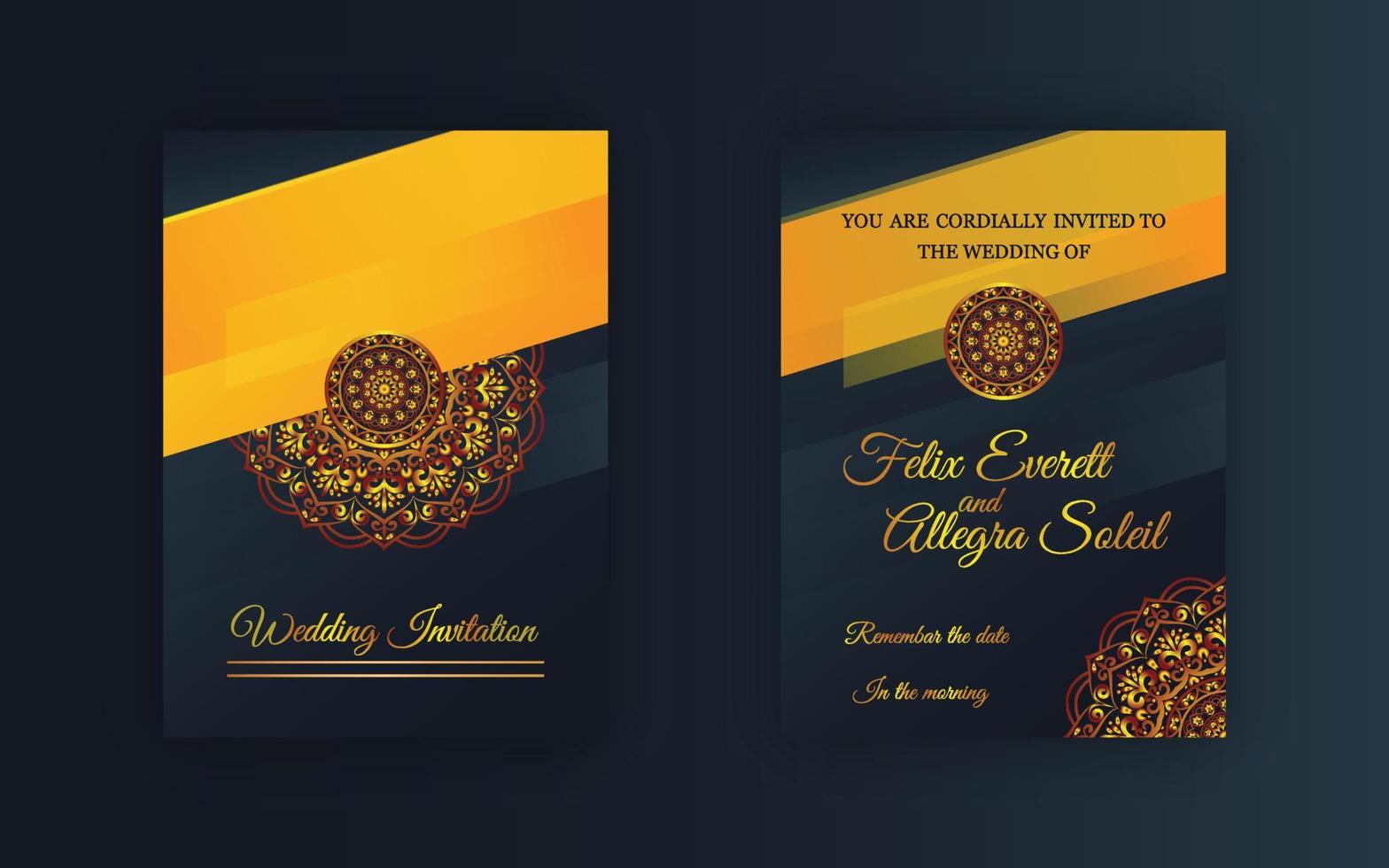 Luxury Wedding Invitation Card Design vector