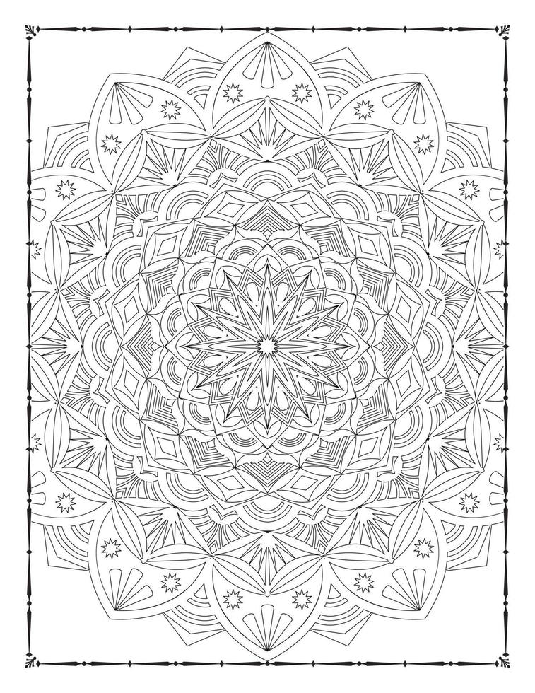 Black and white mandala for coloring pages interior. Interior of a coloring page. Doodle mandala line art. Decoration mandala ornament design set vector. vector