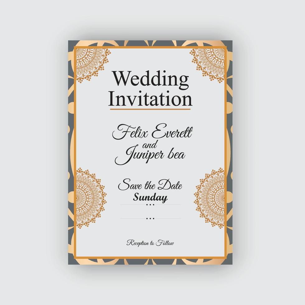 Luxury Wedding Invitation Card Design vector