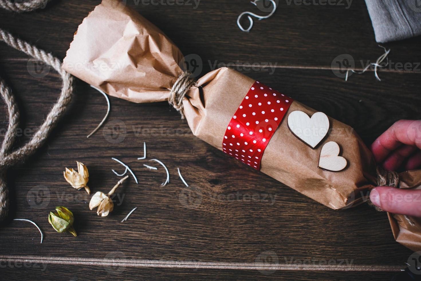 Charming gift for Valentine's Day. Designed in rustic style. photo