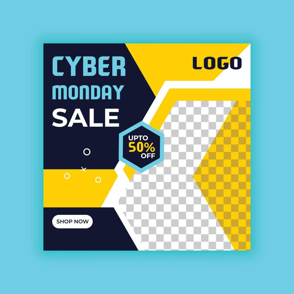 Cyber Monday Sale. Social media post templates for business promotion on Cyber Monday. Offer social media banners. vector