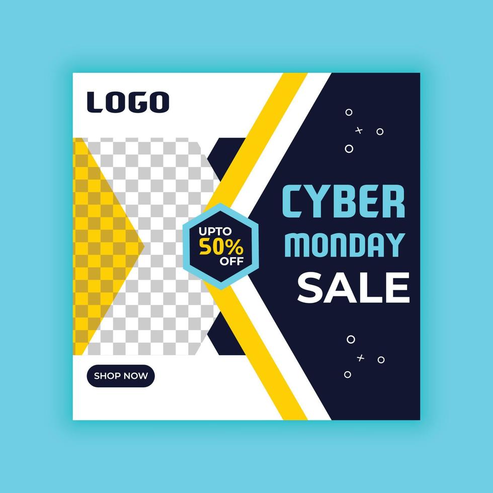 Cyber Monday Sale. Social media post templates for business promotion on Cyber Monday. Offer social media banners. vector
