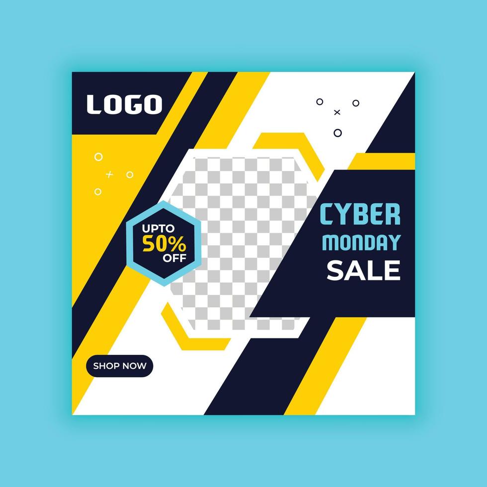 Cyber Monday Sale. Social media post templates for business promotion on Cyber Monday. Offer social media banners. vector