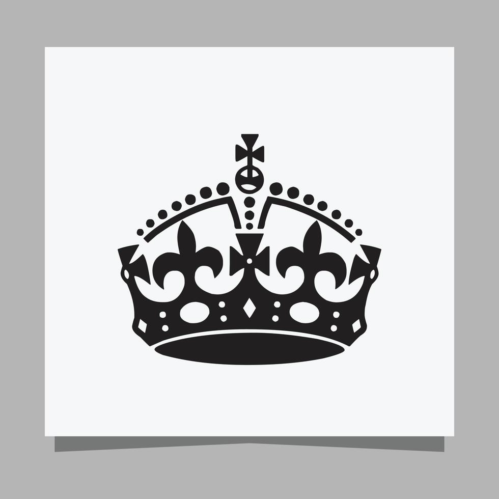 imagen vectorial de ilustración de logotipo de la corona del rey dibujada a mano en papel blanco vector