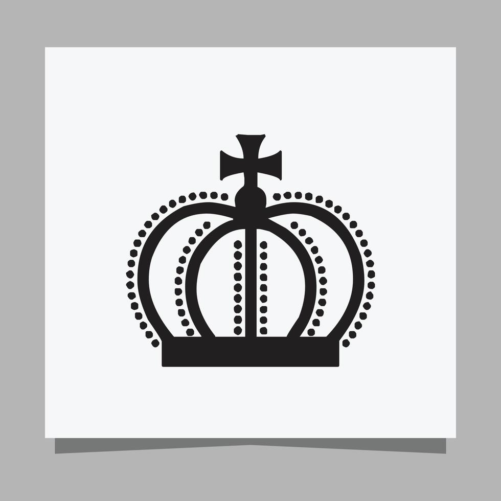 Logo Illustration Vector image of King's Crown hand drawn on white paper