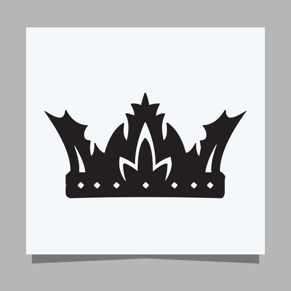 imagen vectorial de ilustración de logotipo de la corona del rey dibujada a mano en papel blanco vector