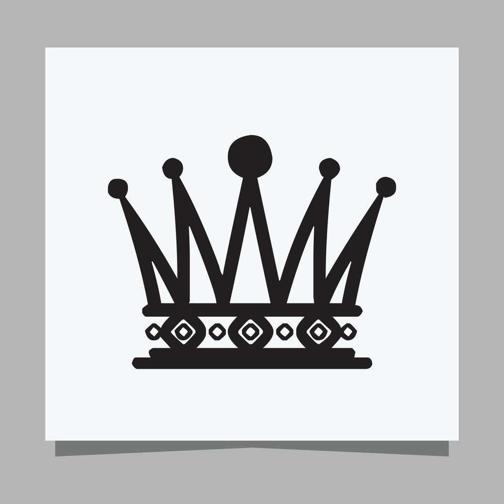 imagen vectorial de ilustración de logotipo de la corona del rey dibujada a mano en papel blanco vector