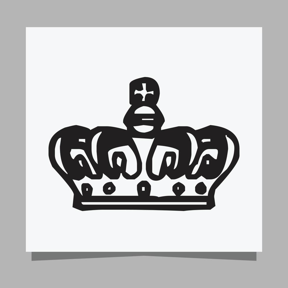 imagen vectorial de ilustración de logotipo de la corona del rey dibujada a mano en papel blanco vector