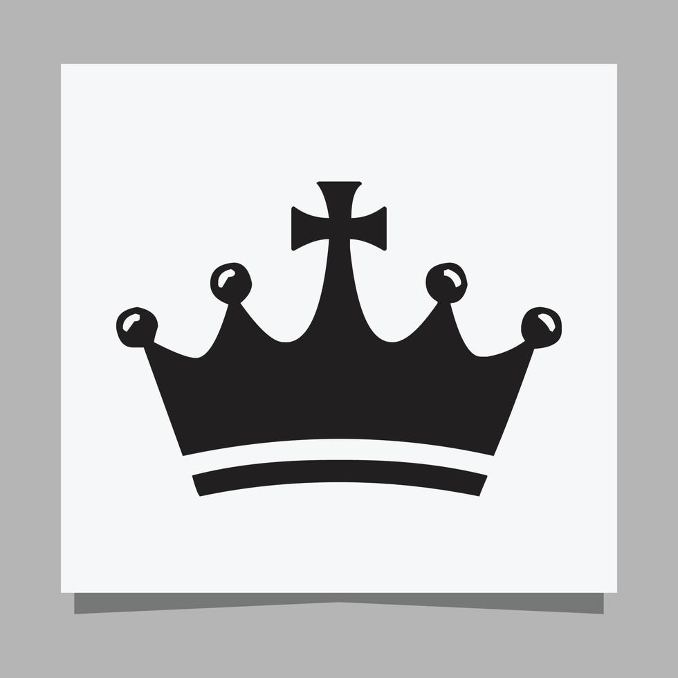 imagen vectorial de ilustración de logotipo de la corona del rey dibujada a mano en papel blanco vector